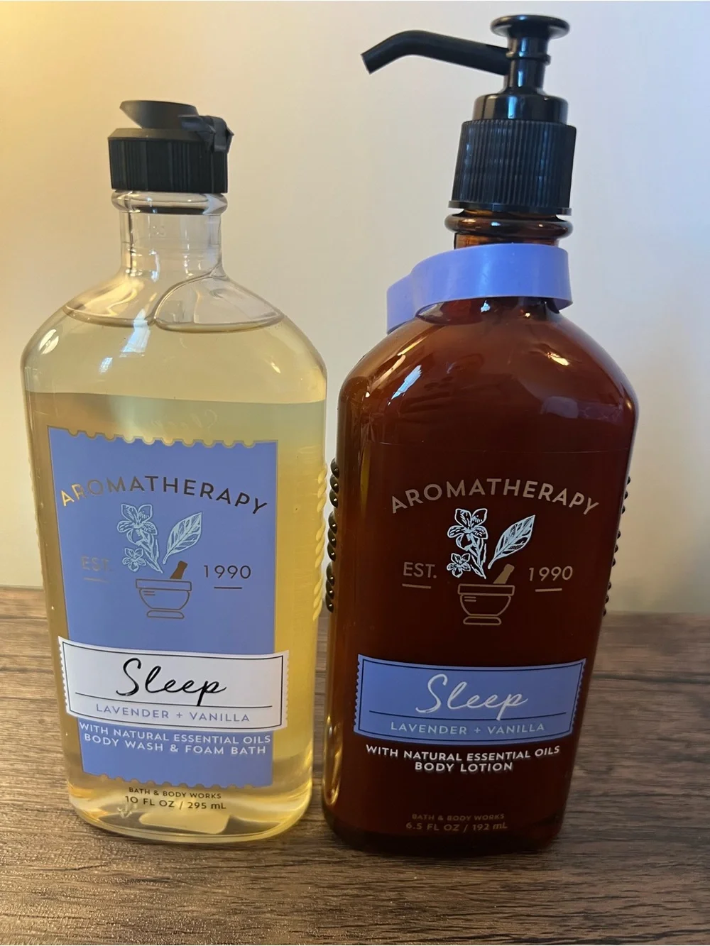 The Bath & Body Works Aromatherapy Sleep Lavender Vanilla Oils Wash + Lotion Set